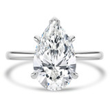 Pear Diamond Hidden Halo Solitaire with Accents Engagement Ring in White Gold (MVSLG1380-W) Pear Diamond Hidden Halo Solitaire with Accents Engagement Ring in White Gold (MVSLG1380-W)
