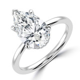 Pear Diamond Hidden Halo Solitaire with Accents Engagement Ring in White Gold (MVSLG1380-W) Pear Diamond Hidden Halo Solitaire with Accents Engagement Ring in White Gold (MVSLG1380-W)
