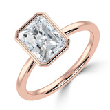 Radiant Diamond Bezel Set Open Bridge Solitaire Engagement Ring in Rose Gold (MVSLG1367-R)