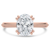Oval Diamond Vintage Tapered Cathedral Open Bridge Double Prong Solitaire Engagement Ring in Rose Gold (MVSLG1363-R) Oval Diamond Vintage Tapered Cathedral Open Bridge Double Prong Solitaire Engagement Ring in Rose Gold (MVSLG1363-R)