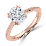 Oval Diamond Vintage Tapered Cathedral Open Bridge Double Prong Solitaire Engagement Ring in Rose Gold (MVSLG1363-R) Oval Diamond Vintage Tapered Cathedral Open Bridge Double Prong Solitaire Engagement Ring in Rose Gold (MVSLG1363-R)