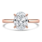 Oval Diamond Hidden Halo Solitaire with Accents Engagement Ring in Rose Gold (MVSLG1359-R) Oval Diamond Hidden Halo Solitaire with Accents Engagement Ring in Rose Gold (MVSLG1359-R)