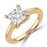 Princess Diamond Cathedral Trellis Solitaire Engagement Ring in Yellow Gold (MVSLG1350-Y)