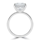 Princess Diamond Open Bridge Hidden Halo Solitaire with Accents Engagement Ring in White Gold (MVSLG1348-W)