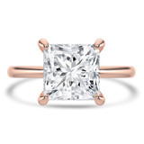 Princess Diamond Open Bridge Hidden Halo Solitaire with Accents Engagement Ring in Rose Gold (MVSLG1348-R) Princess Diamond Open Bridge Hidden Halo Solitaire with Accents Engagement Ring in Rose Gold (MVSLG1348-R)