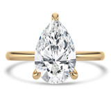 Pear Diamond Open Bridge Hidden Halo Solitaire with Accents Engagement Ring in Yellow Gold (MVSLG1347-Y) Pear Diamond Open Bridge Hidden Halo Solitaire with Accents Engagement Ring in Yellow Gold (MVSLG1347-Y)