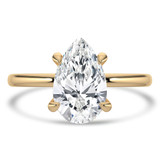 Pear Diamond Open Bridge Hidden Halo Solitaire with Accents Engagement Ring in Yellow Gold (MVSLG1339-Y) Pear Diamond Open Bridge Hidden Halo Solitaire with Accents Engagement Ring in Yellow Gold (MVSLG1339-Y)
