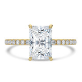 Radiant Diamond Hidden Halo Solitaire with Accents Engagement Ring in Yellow Gold (MVSLG1325-Y) Radiant Diamond Hidden Halo Solitaire with Accents Engagement Ring in Yellow Gold (MVSLG1325-Y)