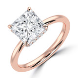 Princess Diamond Hidden Halo Solitaire with Accents Engagement Ring in Rose Gold (MVSLG1311-R) Princess Diamond Hidden Halo Solitaire with Accents Engagement Ring in Rose Gold (MVSLG1311-R)