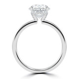 Oval Diamond Hidden Halo Solitaire with Accents Engagement Ring in White Gold (MVSLG1310-W) Oval Diamond Hidden Halo Solitaire with Accents Engagement Ring in White Gold (MVSLG1310-W)