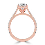 Pear Diamond Cathedral Tapered Pave Solitaire with Accents Engagement Ring in Rose Gold (MVSLG1621-R)