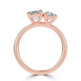 Emerald Diamond Toi  et Moi Engagement Ring in Rose Gold (MVSLG1624-R)