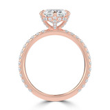 Emerald Diamond Hidden Halo Compass Set Solitaire with Accents Engagement Ring in Rose Gold (MVSLG1626-R)