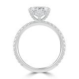 Emerald Diamond Hidden Halo Compass Set Solitaire with Accents Engagement Ring in White Gold (MVSLG1626-W)