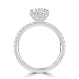 Pear Diamond Hidden Halo Compass Set Solitaire with Accents Engagement Ring in White Gold (MVSLG1628-W)
