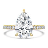 Pear Diamond Hidden Halo Compass Set Solitaire with Accents Engagement Ring in Yellow Gold (MVSLG1628-Y)