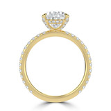 Pear Diamond Hidden Halo Compass Set Solitaire with Accents Engagement Ring in Yellow Gold (MVSLG1628-Y)