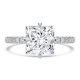 Princess Diamond Hidden Halo Compass Set Solitaire with Accents Engagement Ring in White Gold (MVSLG1629-W)