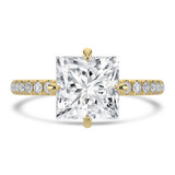 Princess Diamond Hidden Halo Compass Set Solitaire with Accents Engagement Ring in Yellow Gold (MVSLG1629-Y)