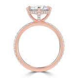 Round Diamond Hidden Halo Compass Set Solitaire with Accents Engagement Ring in Rose Gold (MVSLG1631-R)
