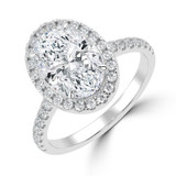 Oval Diamond Oval Halo Halo Engagement Ring in White Gold (MVSLG1638-W)