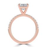 Emerald Diamond Solitaire with Accents Engagement Ring in Rose Gold (MVSLG1647-R)