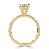 Emerald Diamond Solitaire with Accents Engagement Ring in Yellow Gold (MVSLG1647-Y)