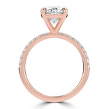 Oval Diamond Solitaire with Accents Engagement Ring in Rose Gold (MVSLG1649-R)