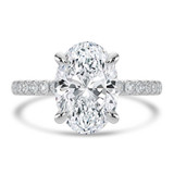 Oval Diamond Solitaire with Accents Engagement Ring in White Gold (MVSLG1649-W)