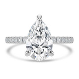 Pear Diamond Solitaire with Accents Engagement Ring in White Gold (MVSLG1650-W)