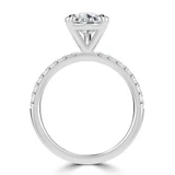 Pear Diamond Solitaire with Accents Engagement Ring in White Gold (MVSLG1650-W)