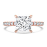 Princess Diamond Solitaire with Accents Engagement Ring in Rose Gold (MVSLG1651-R)