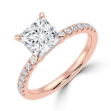 Princess Diamond Solitaire with Accents Engagement Ring in Rose Gold (MVSLG1651-R)