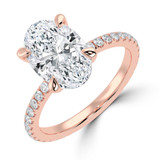 Oval Diamond Solitaire with Accents Engagement Ring in Rose Gold (MVSLG1663-R)