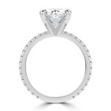 Oval Diamond Solitaire with Accents Engagement Ring in White Gold (MVSLG1663-W)