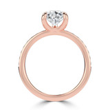Pear Diamond Channel Set Solitaire with Accents Engagement Ring in Rose Gold (MVSLG1666-R)