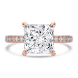 Princess Diamond Channel Set Solitaire with Accents Engagement Ring in Rose Gold (MVSLG1667-R)