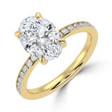 Oval Diamond 6-Prong Channel Set Solitaire with Accents Engagement Ring in Yellow Gold (MVSLG1669-Y)