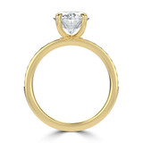 Oval Diamond 6-Prong Channel Set Solitaire with Accents Engagement Ring in Yellow Gold (MVSLG1669-Y)