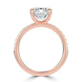 Radiant Diamond 6-Prong Channel Set Solitaire with Accents Engagement Ring in Rose Gold (MVSLG1670-R)