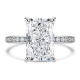 Radiant Diamond 6-Prong Channel Set Solitaire with Accents Engagement Ring in White Gold (MVSLG1670-W)
