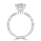 Pear Diamond Vintage Solitaire with Accents Engagement Ring in White Gold (MVSLG1673-W)