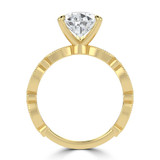 Pear Diamond Vintage Solitaire with Accents Engagement Ring in Yellow Gold (MVSLG1673-Y)