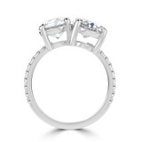 Round Diamond with Accents Toi  et Moi Engagement Ring in White Gold (MVSLG1680-W)