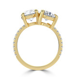 Round Diamond with Accents Toi  et Moi Engagement Ring in Yellow Gold (MVSLG1680-Y)