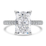 Radiant Diamond 6-Prong Cathedral Solitaire with Accents Engagement Ring in White Gold (MVSLG1688-W)