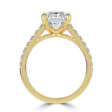 Radiant Diamond 6-Prong Cathedral Solitaire with Accents Engagement Ring in Yellow Gold (MVSLG1688-Y)