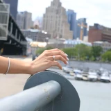 Princess Lab Created Diamond Cathedral Solitaire Engagement Ring in White Gold (MVSLG1004-W)