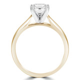Princess Lab Created Diamond Pinched Cathedral Solitaire Engagement Ring in Yellow Gold (MVSLG1015-Y)