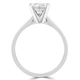 Round Lab Created Diamond Tapered Cathedral Solitaire Engagement Ring in White Gold (MVSLG1017-W)